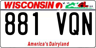 WI license plate 881VQN