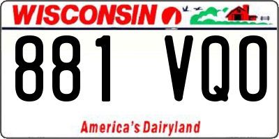 WI license plate 881VQO