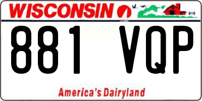 WI license plate 881VQP