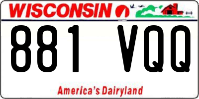 WI license plate 881VQQ