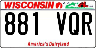 WI license plate 881VQR