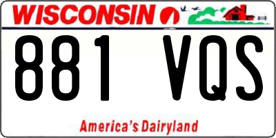WI license plate 881VQS