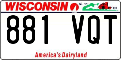 WI license plate 881VQT
