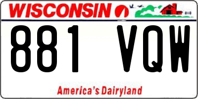 WI license plate 881VQW