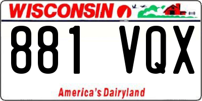 WI license plate 881VQX