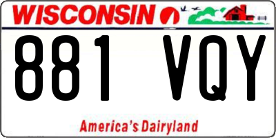 WI license plate 881VQY