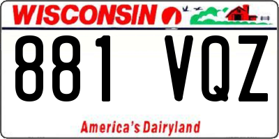 WI license plate 881VQZ