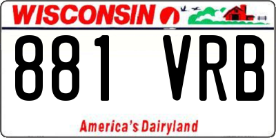WI license plate 881VRB