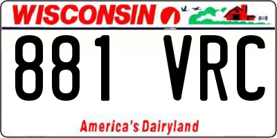WI license plate 881VRC