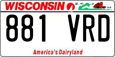 WI license plate 881VRD