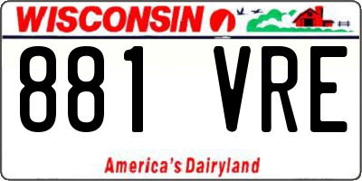WI license plate 881VRE