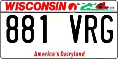 WI license plate 881VRG