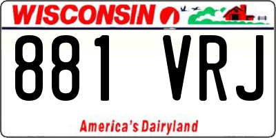 WI license plate 881VRJ