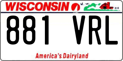 WI license plate 881VRL