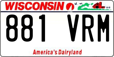 WI license plate 881VRM