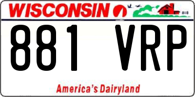 WI license plate 881VRP