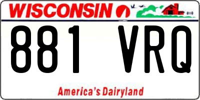 WI license plate 881VRQ