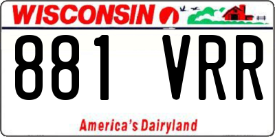 WI license plate 881VRR