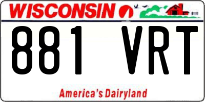 WI license plate 881VRT