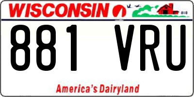 WI license plate 881VRU