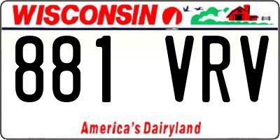 WI license plate 881VRV