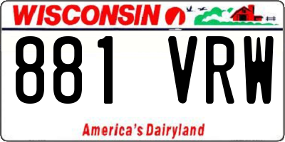 WI license plate 881VRW