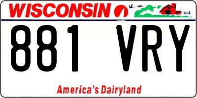 WI license plate 881VRY