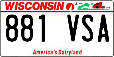 WI license plate 881VSA