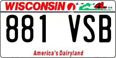 WI license plate 881VSB