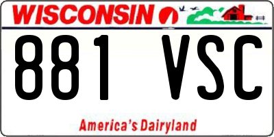 WI license plate 881VSC