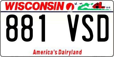 WI license plate 881VSD