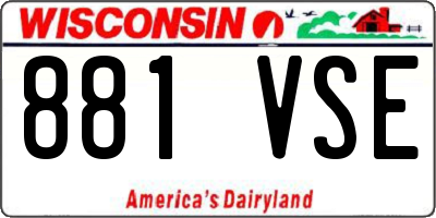 WI license plate 881VSE