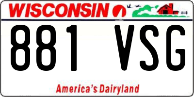 WI license plate 881VSG