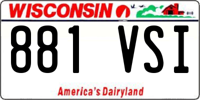 WI license plate 881VSI