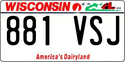 WI license plate 881VSJ