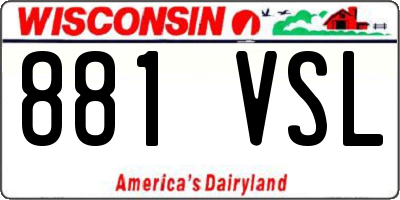 WI license plate 881VSL