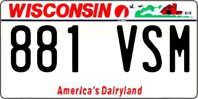 WI license plate 881VSM