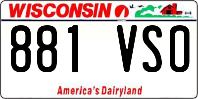 WI license plate 881VSO
