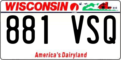 WI license plate 881VSQ