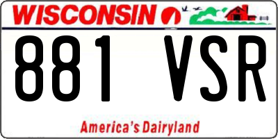 WI license plate 881VSR