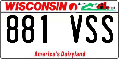 WI license plate 881VSS