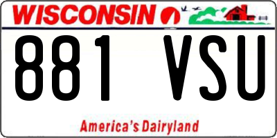 WI license plate 881VSU