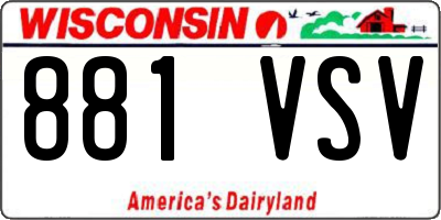 WI license plate 881VSV