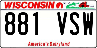 WI license plate 881VSW