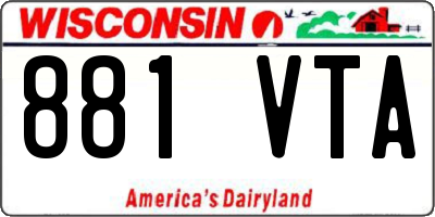 WI license plate 881VTA