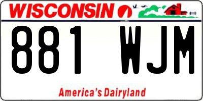 WI license plate 881WJM
