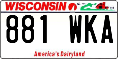 WI license plate 881WKA