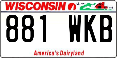 WI license plate 881WKB