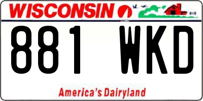 WI license plate 881WKD