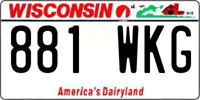 WI license plate 881WKG